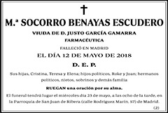 M.ª Socorro Benayas Escudero